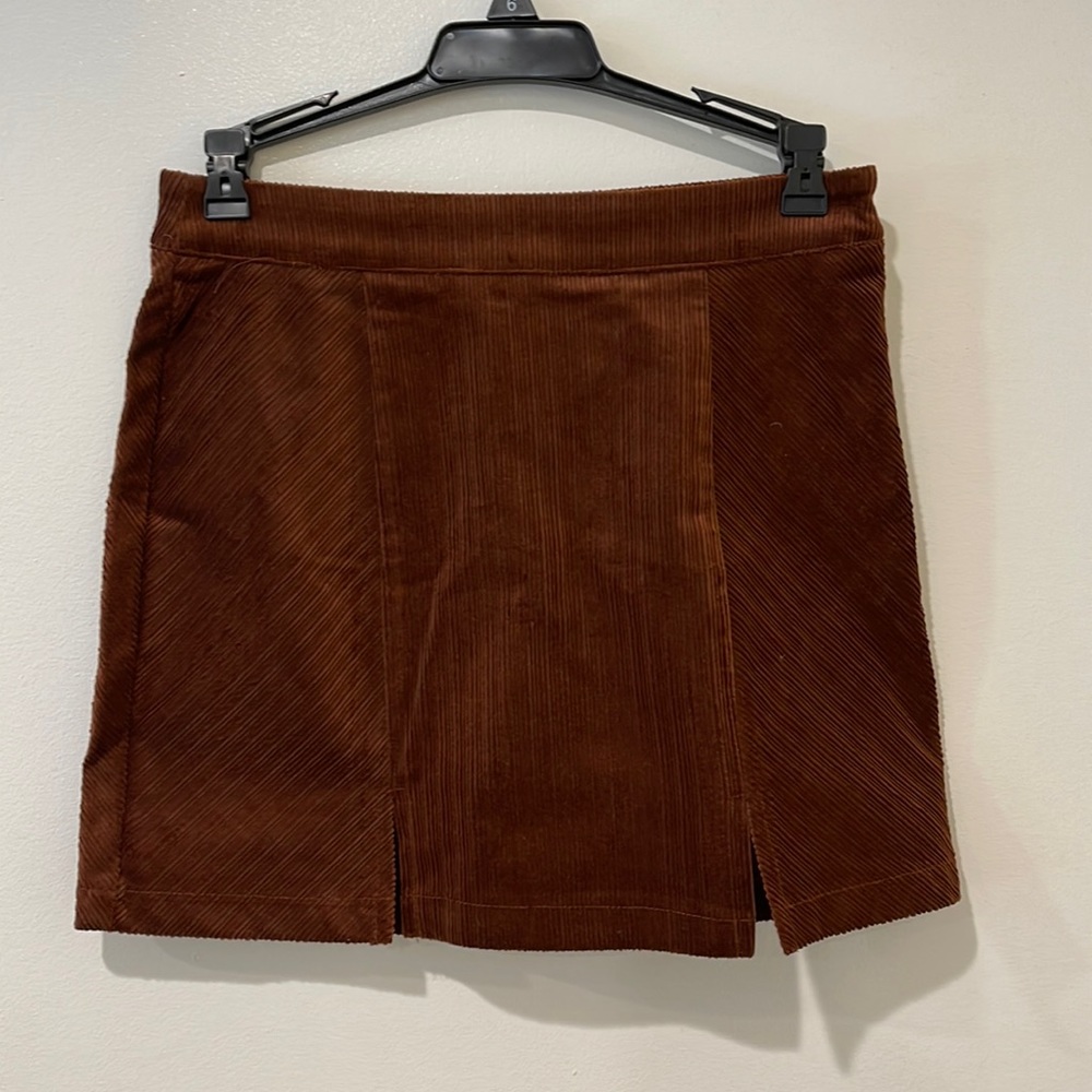 Brown Corduroy Mini Skirt